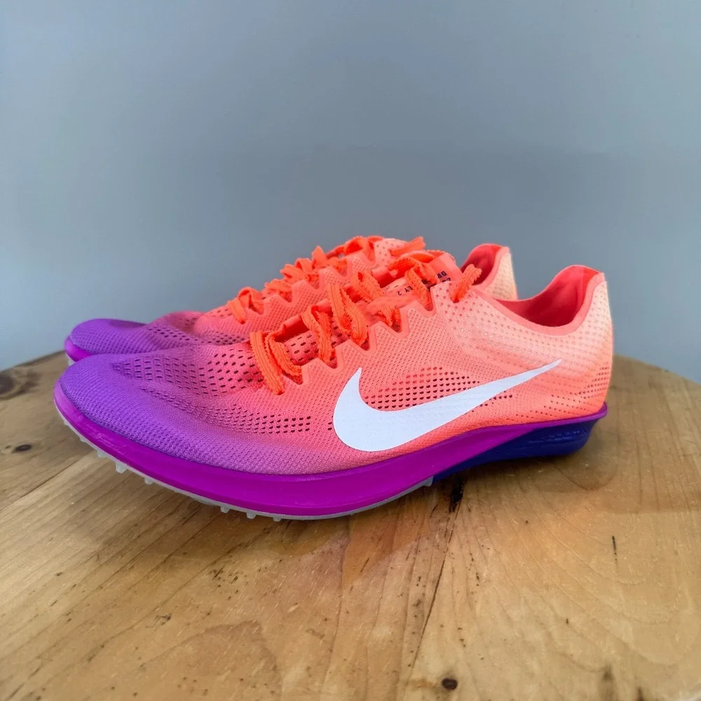 Nike ZoomX Dragonfly 2 Mens Size 9.5 Track Spikes Bright Mango White Purple NEW